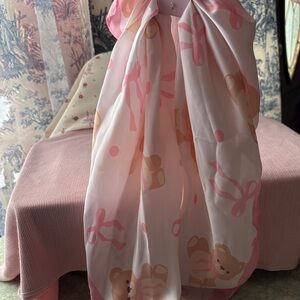 Pink Teddy Bear Scarf